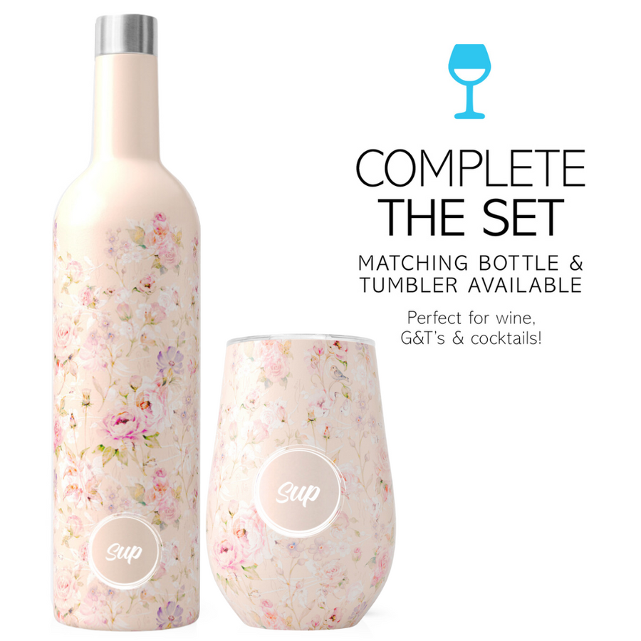 Insulated Wine Tumbler Flowers