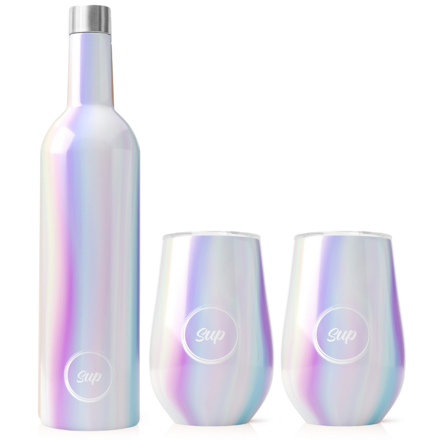 Insulated Wine Bottle & Tumbler Gift Set Holographic