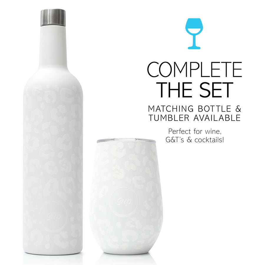 Insulated Wine Tumbler Twin Pack Snow Leopard